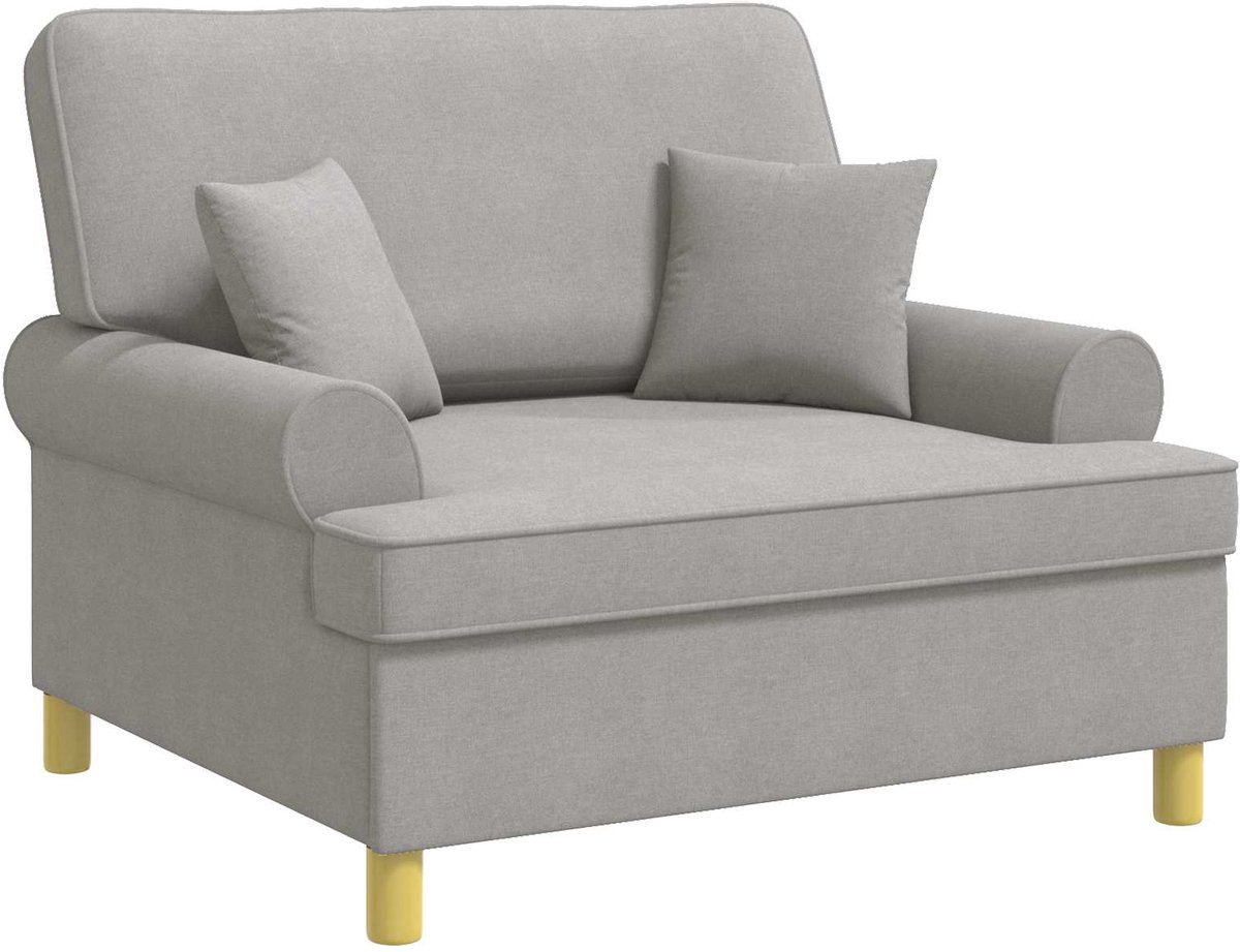 vidaXL XXL - fauteuil - met - kussens - Wolkgrijs - Stof Wolkengrijs