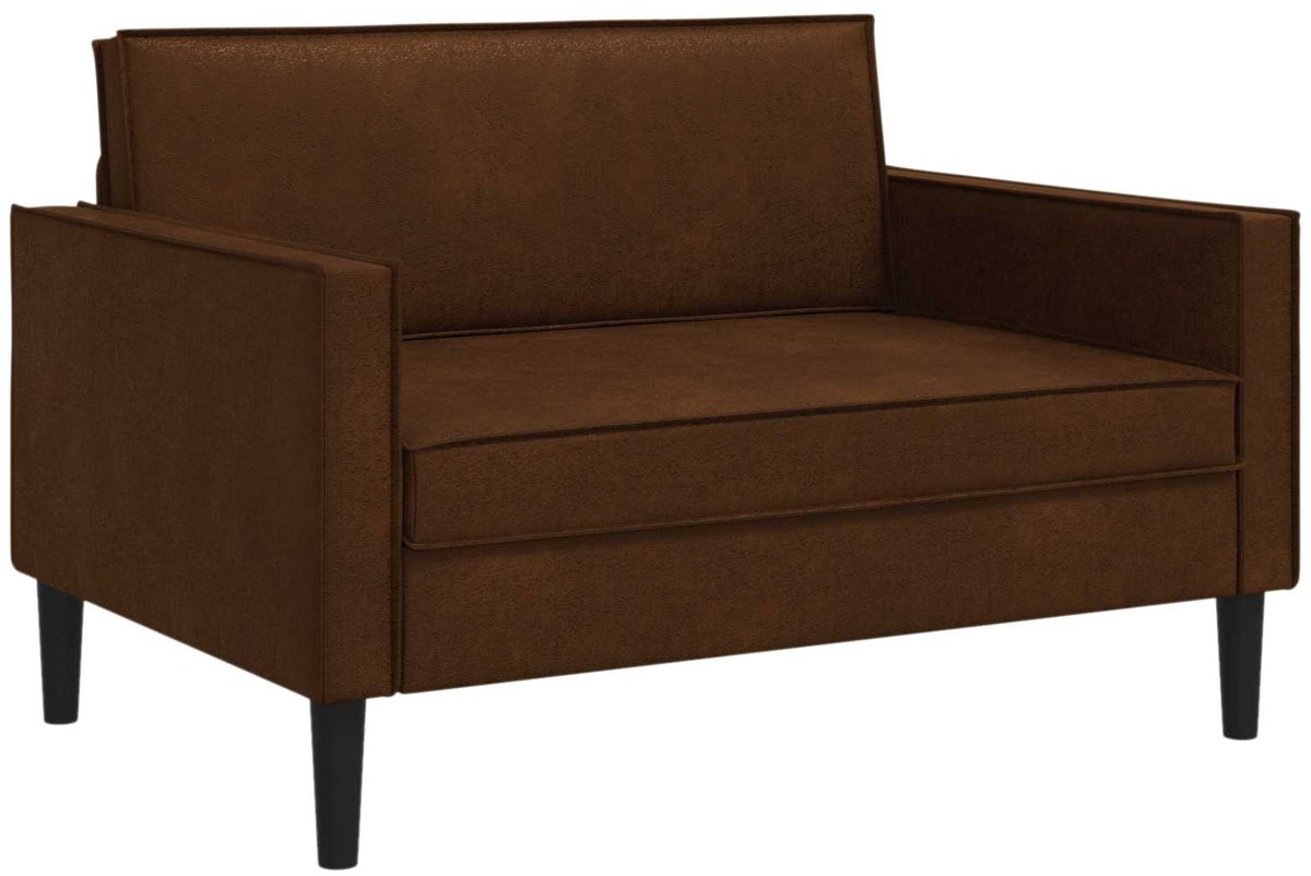 vidaXL XXL-fauteuil - Bruin - Kunst - Suède - Leer