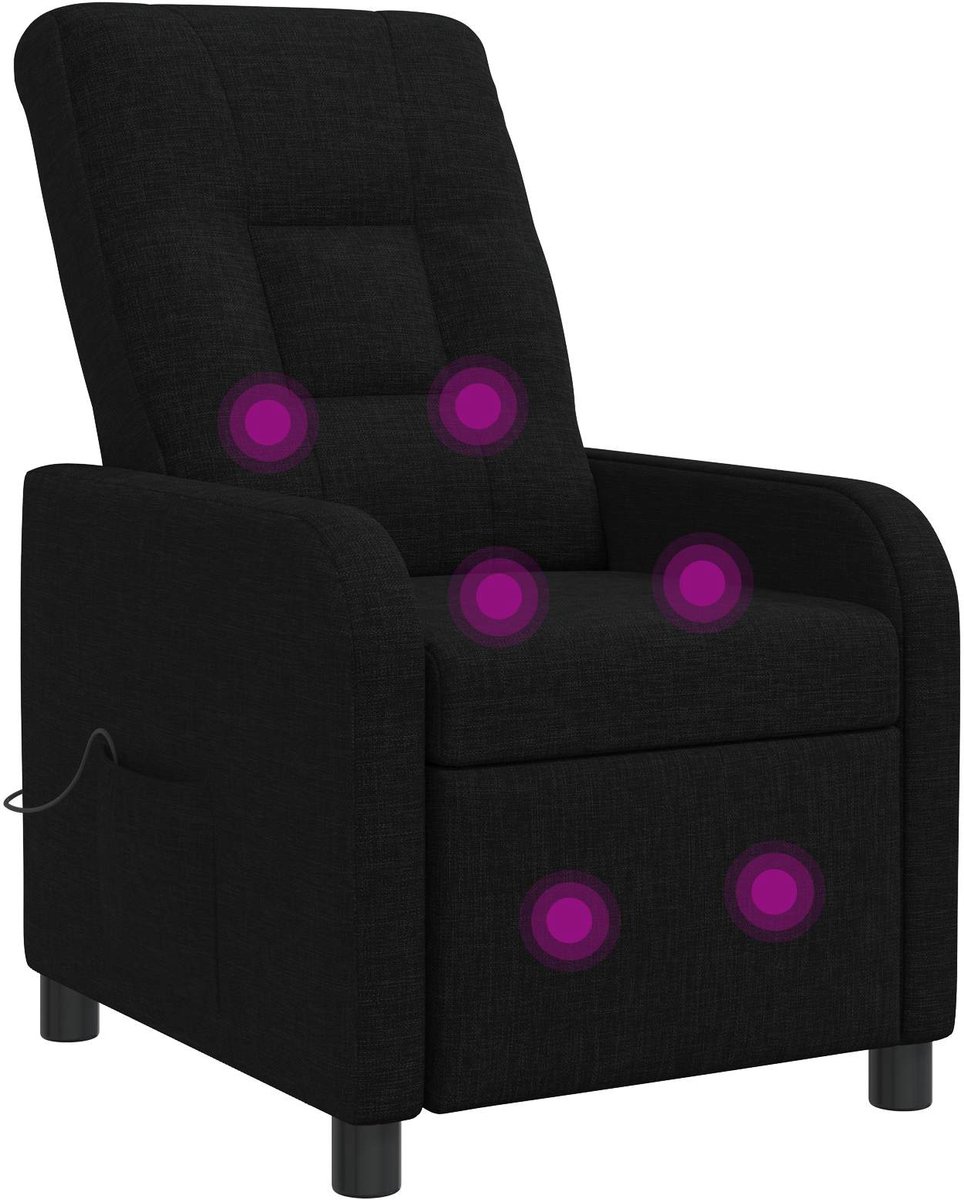 vidaXL Massage - Relaxstoel - Zwart - Stof