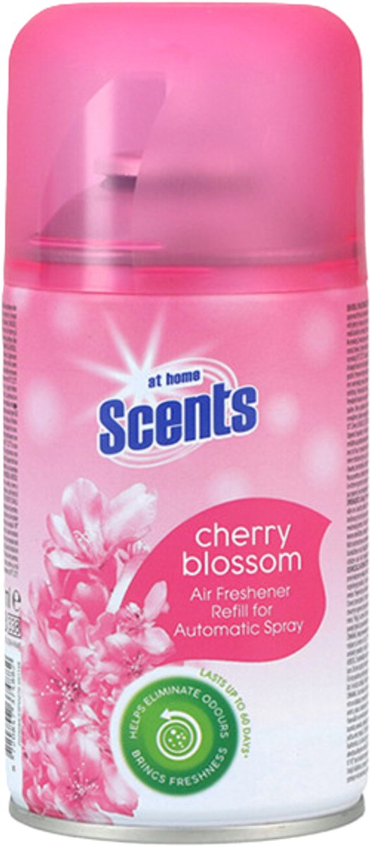 1 x At Home - Scents - Navulling - Cherry Blossom - Verfrissend - 250 ml - Kersenbloesem - Lentegeur - Frisse Geur - Luchtverfrissend - Geur Neutraliseren