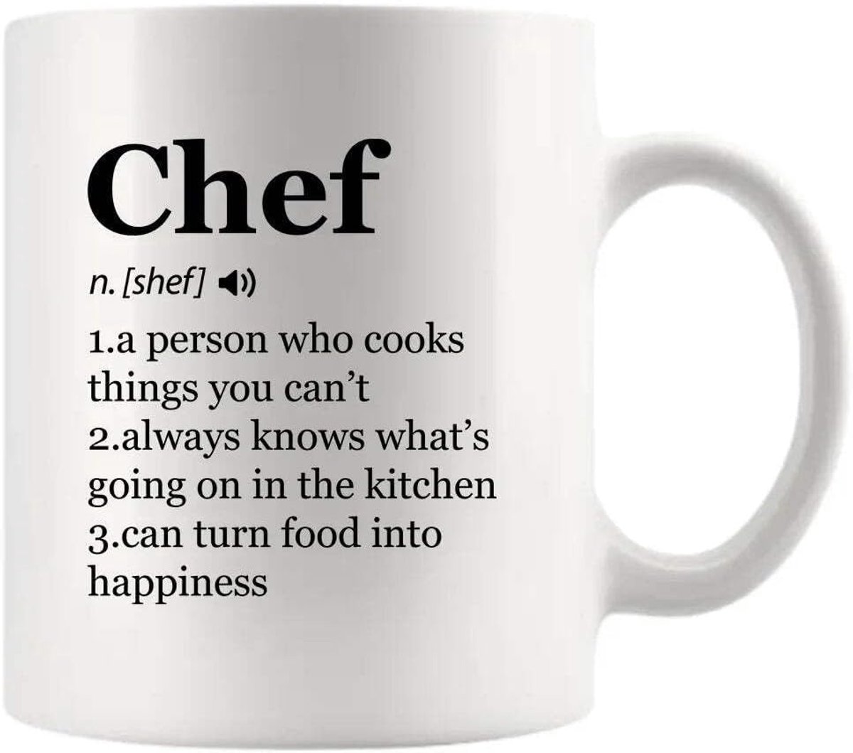 Chef Definitie Mok Chef Geschenken Cook Culinaire Student Leraar Keramische Mok 11oz Wit standaard