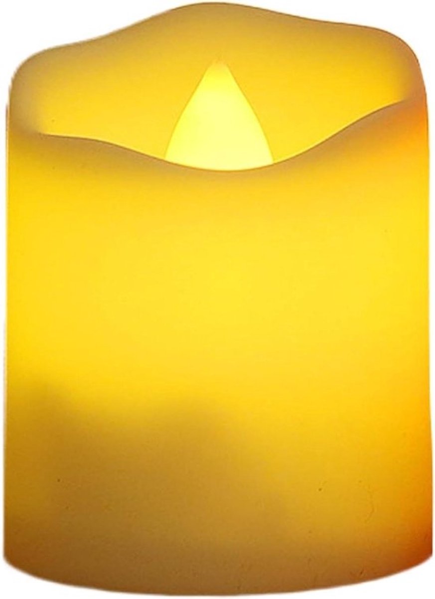LED Sfeerverlichting - Decoratieve Lampjes - Creëren Sfeer - Realistische Vlam Simulatie - 6 x 8 x 6 cm - Ivoor