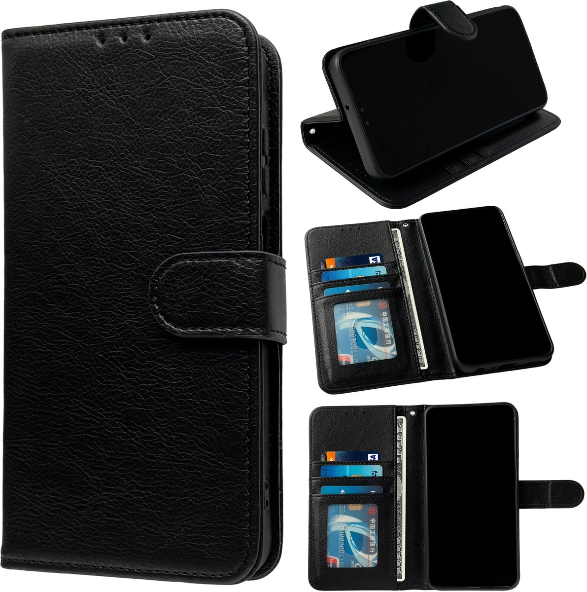 Casemania Hoesje Geschikt voor Apple iPhone 18 Pro Max - Zwart - Luxe Portemonnee Book Case met Pasjeshouder - Wallet Case Telefoonhoesje
