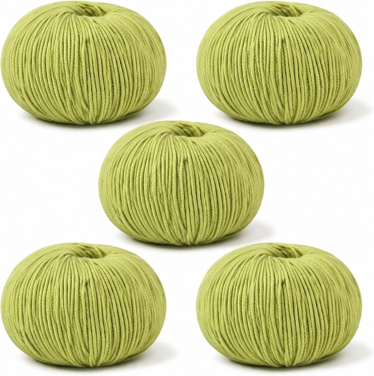Merinowol om te breien 500 g (5 x 100 g), babywol zacht, grasgroen
