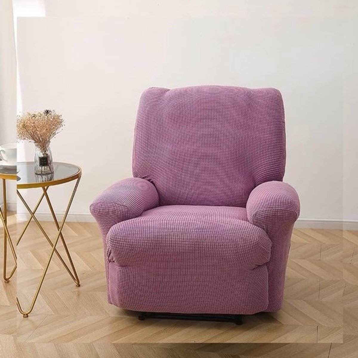 Fauteuilhoezen - Stoelhoezen Leunstoel - Meubels Beschermen - Met Zijzak - 1 Zits - Paars