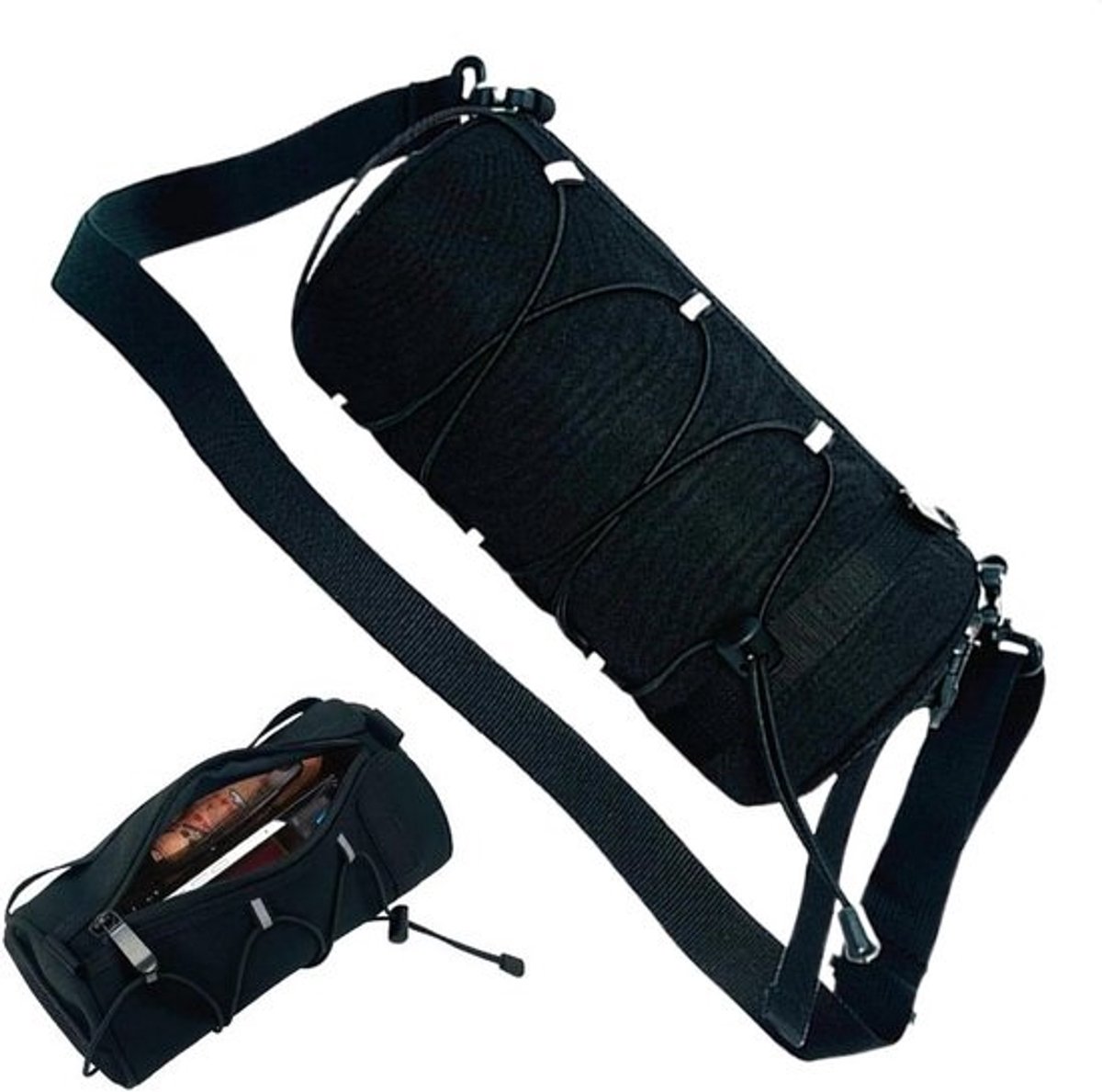 Fiets Opbergtas - Stuurtas Fietstas - Fietsen Organiseren - Waterdicht Nylon Materiaal - 2.4 L - Zwart