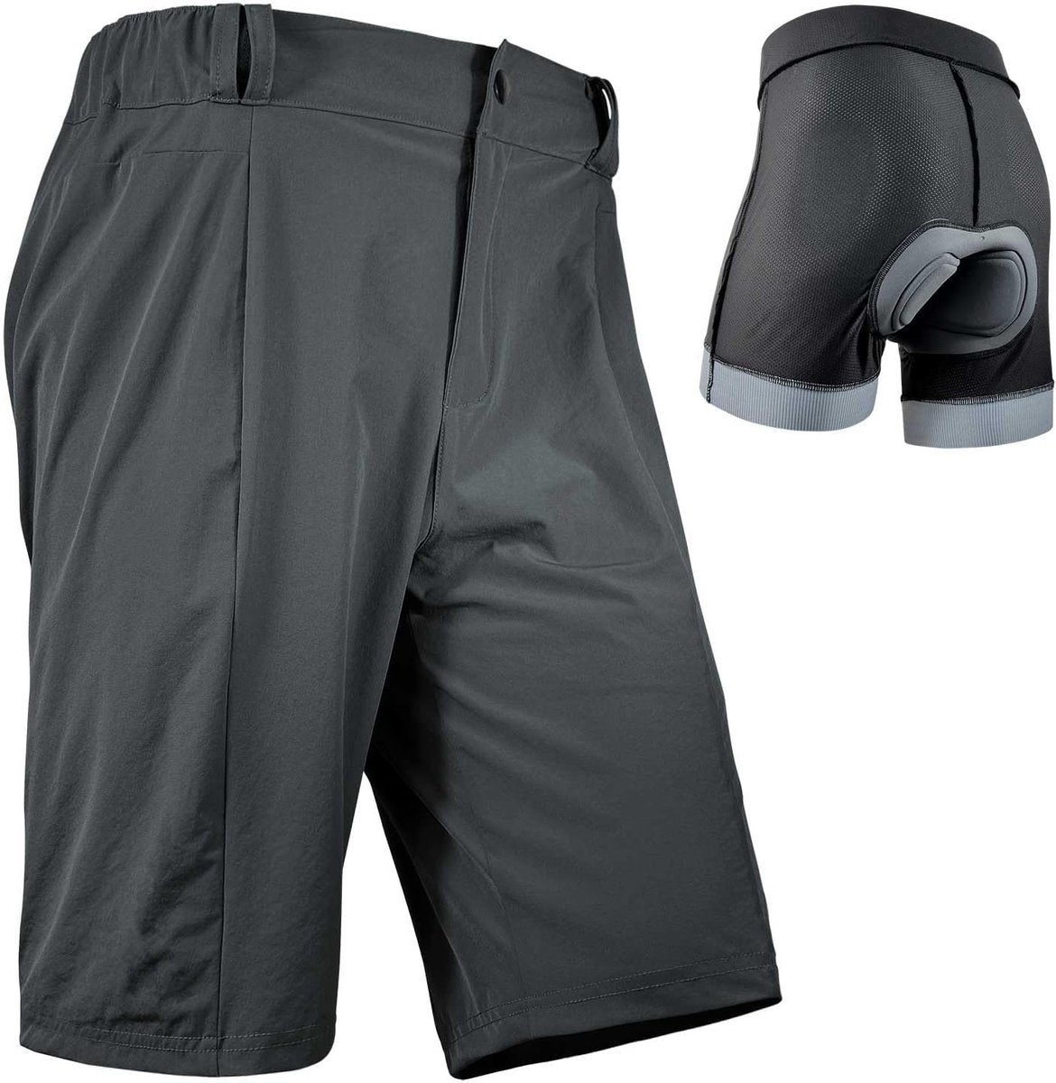 Mountainbikeshort voor heren, 2-in-1, gevoerd, loose-fit, MTB, fietsen, shorts