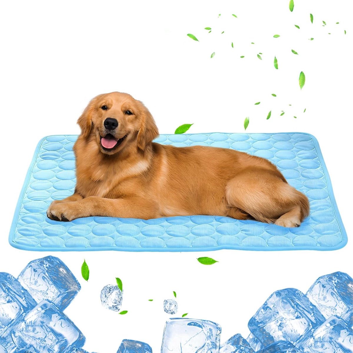 Koelmat voor honden en katten, 60 x 50 cm, zelfkoelende hondenmat, koeldeken voor honden, wasbaar, zomerkoelkussen voor honden, koelmat voor honden, zelfkoelend, voor thuis, onderweg of in de