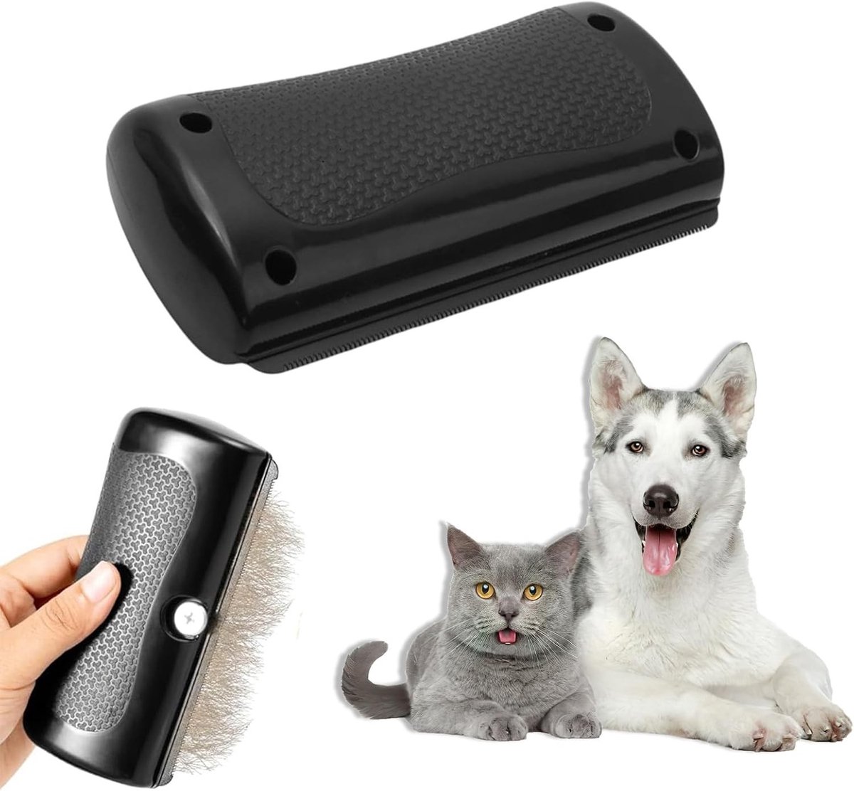 Honden- en kattenborstel voor langharige dieren, antislip en robuust, geschikt voor grote, middelgrote en kleine huisdieren
