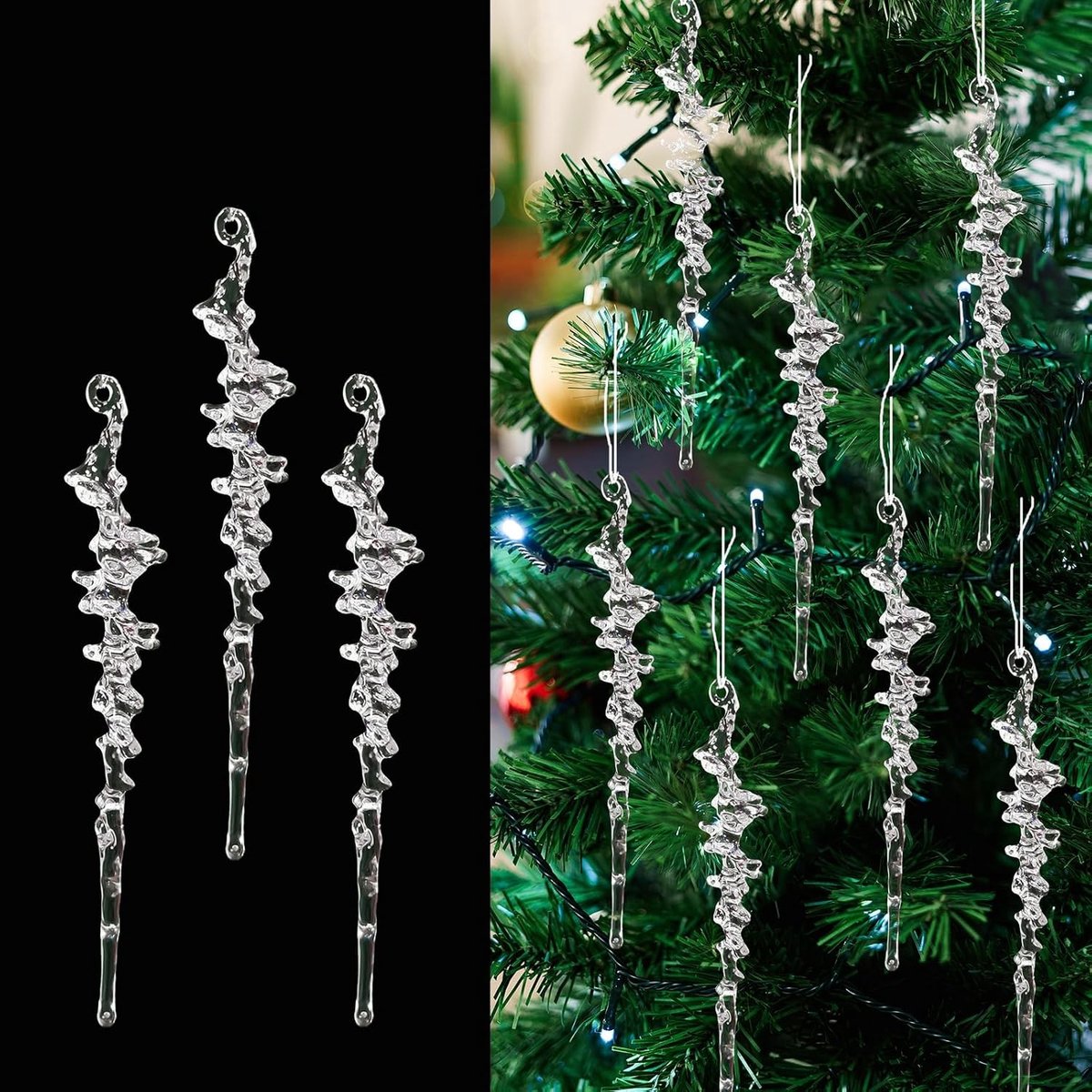 26 Stuks Acryl Kerstboom IJsje Hanger Sieraden voor Kerstdecoratie en Feestdagen