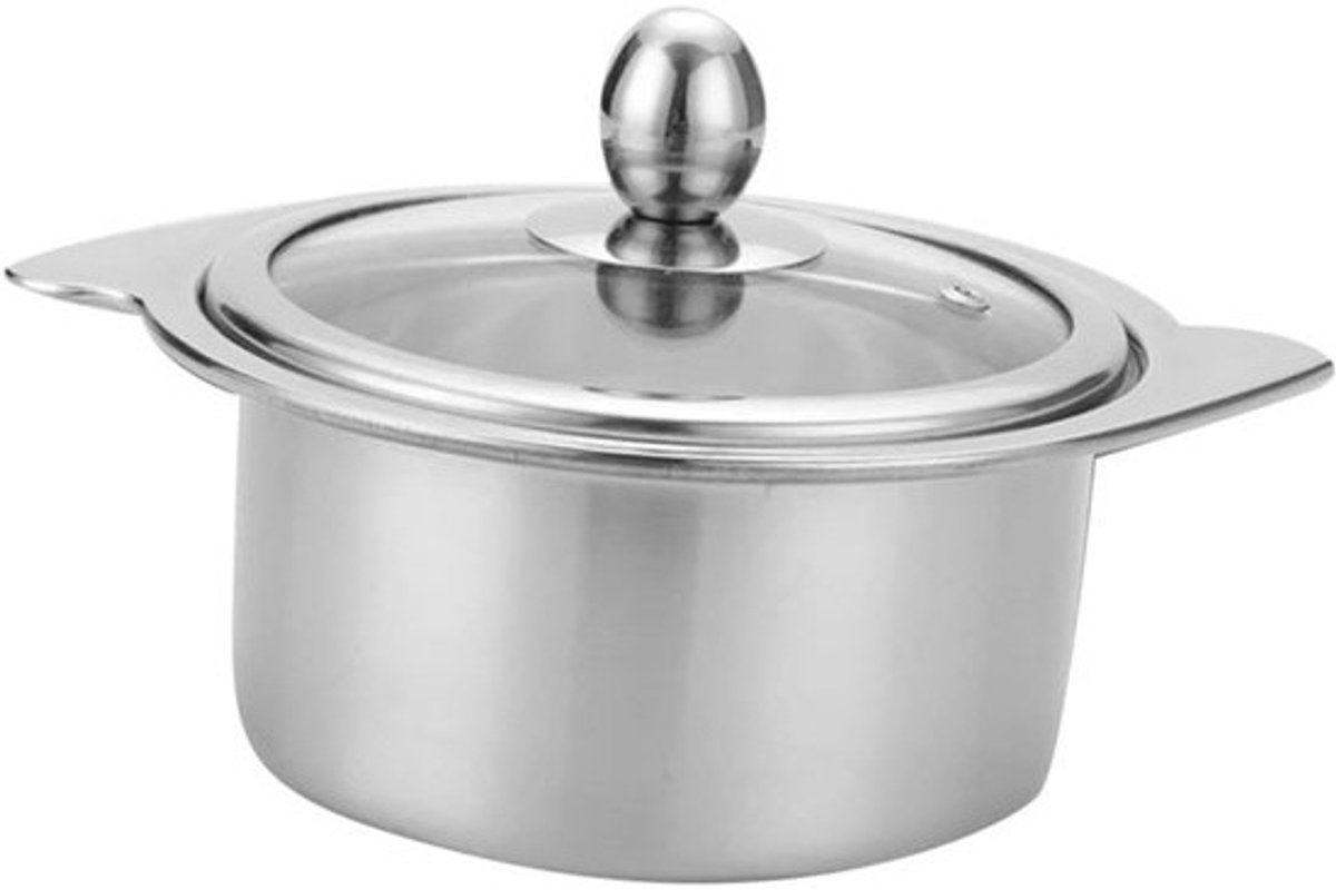 Grote Kookpot - Elektrische Stoofpot - Hete Pot Koken - Roestvrij Staal Inductie - 18 Cm Diameter - Zilver