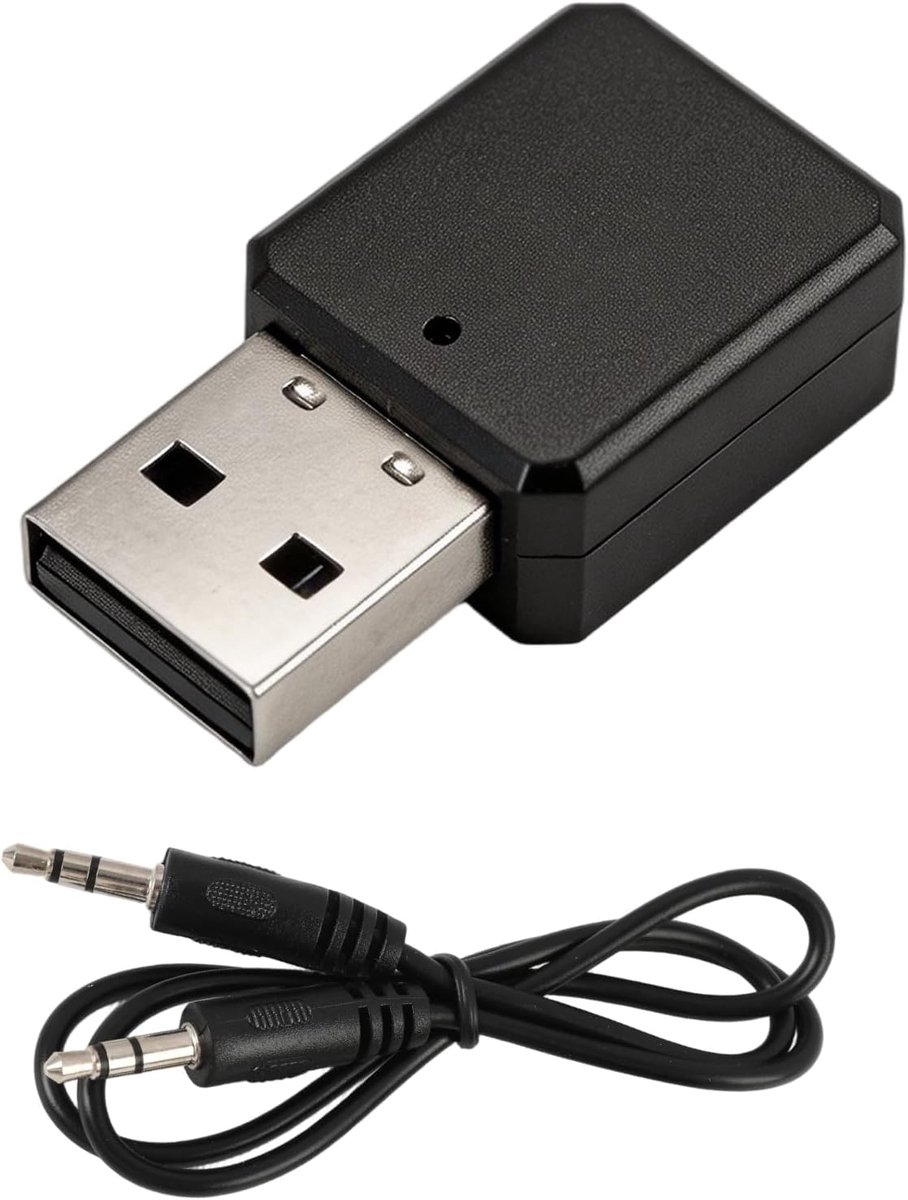 Bluetooth adapter USB 5.1 auto, bluetooth-ontvanger, USB, audio AUX, 3,5 mm kabel, geïntegreerde microfoon, handsfree bellen, autoradio, luidsprekers, versterker, draadloze muziekstreaming, plug
