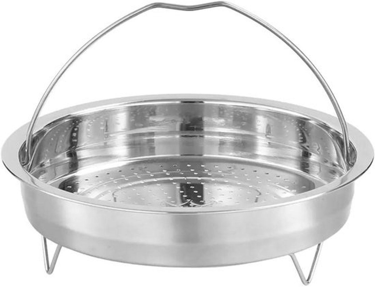 Roestvrijstalen stoompan - Stoommand kookgerei - Gezond koken - Gelijkmatige warmteverdeling - 20 cm diameter - Zilverkleurig