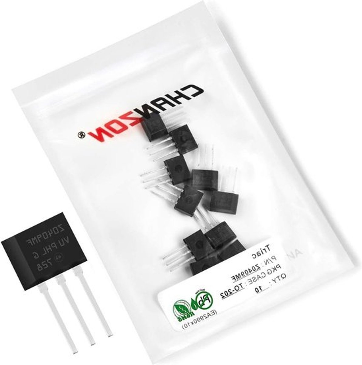 Triac Transistor - Component Z0409MF - Elektronica Reparatie - TO-202 Pakket - 10 Stuks - Zilverkleurig