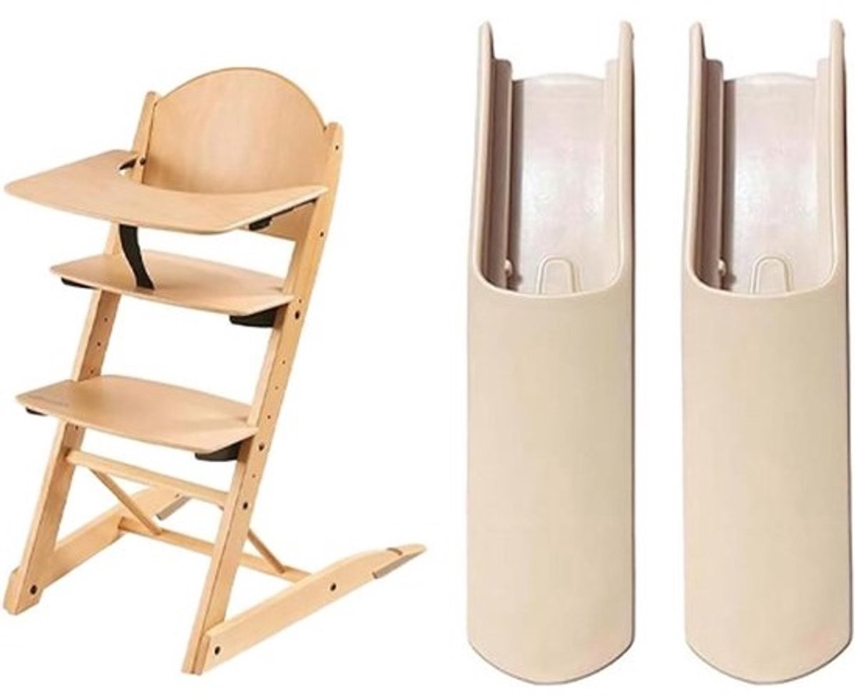 Stoel Stabiliteit Voetjes - Antislip Beschermers - Babykamer Veiligheid - Universeel Verstelbaar - 2 Stuks - Houtkleur