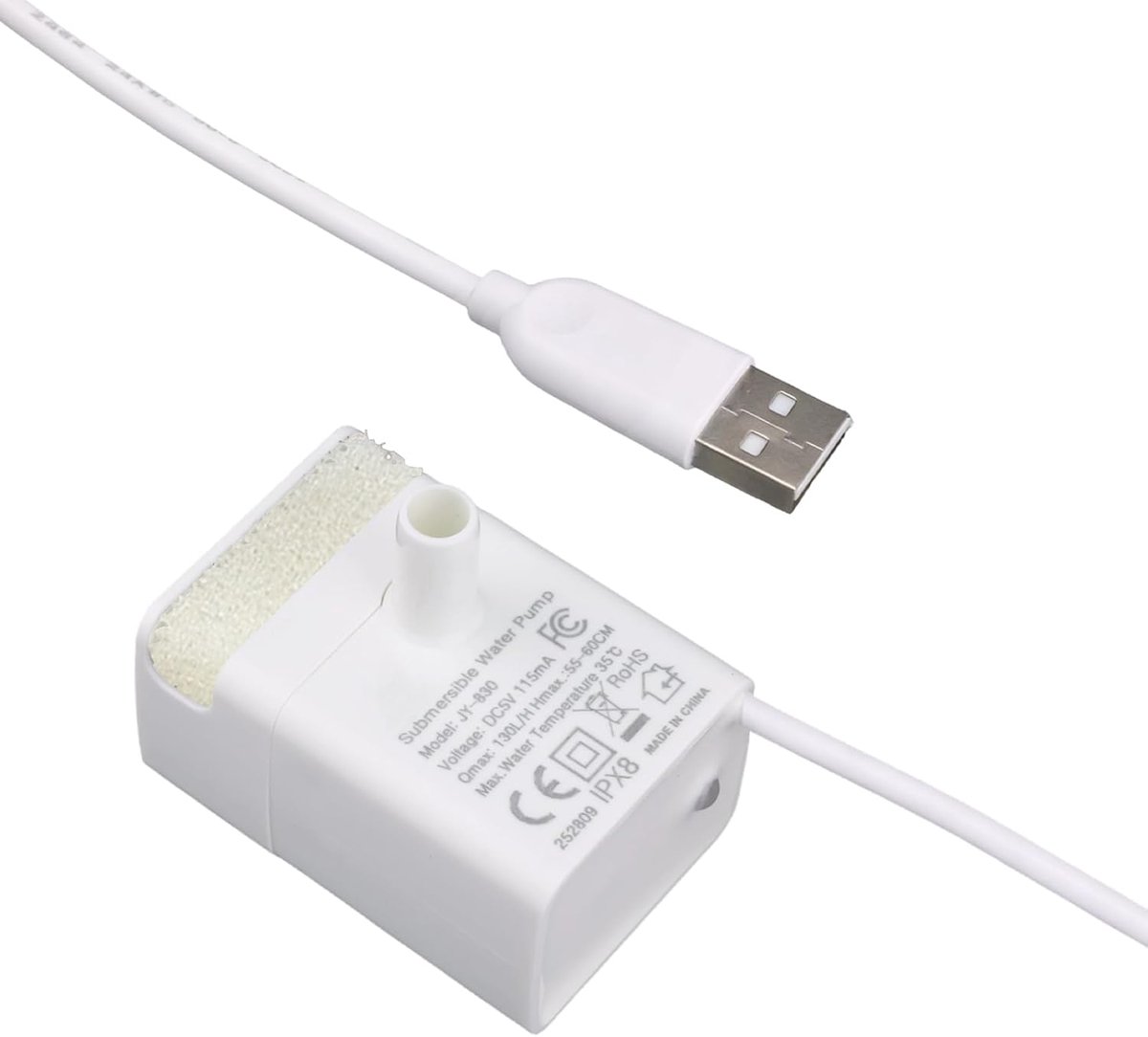 Vervangingspomp voor Drinkfontein Huisdieren, USB-Interface Compatibel met 2,2L 3,2L 4L en 7L Drinkfonteinen voor Huisdieren van Roestvrij Staal
