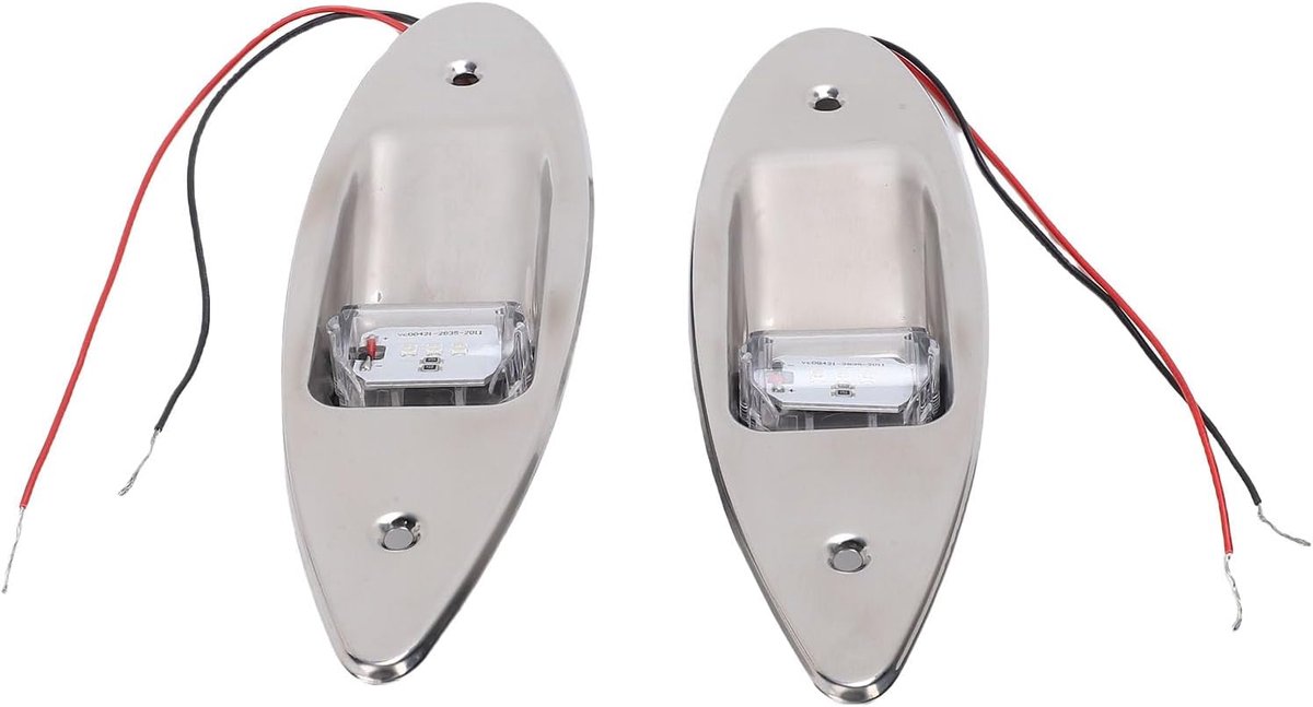 Roodgroene Boot LED-navigatieverlichting, Roestvrijstalen Waterdichting Marine Bow Teardrop Light voor Jacht, Slijtvast, 1 Zeemijl Zichtbaarheid, IP67-classificatie, Geschikt