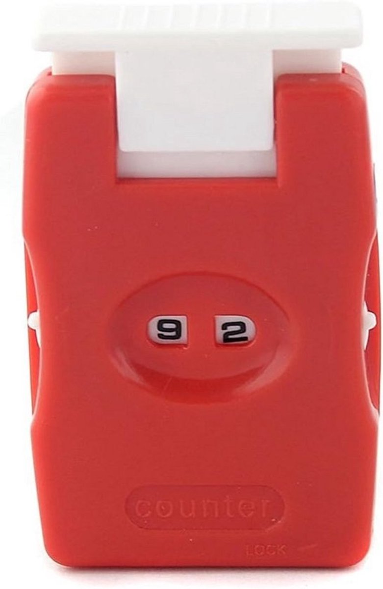 Handmatige Rijenteller met Drukknop - Compact Steek- en Toerenteller voor Breien en Haken - Rood
