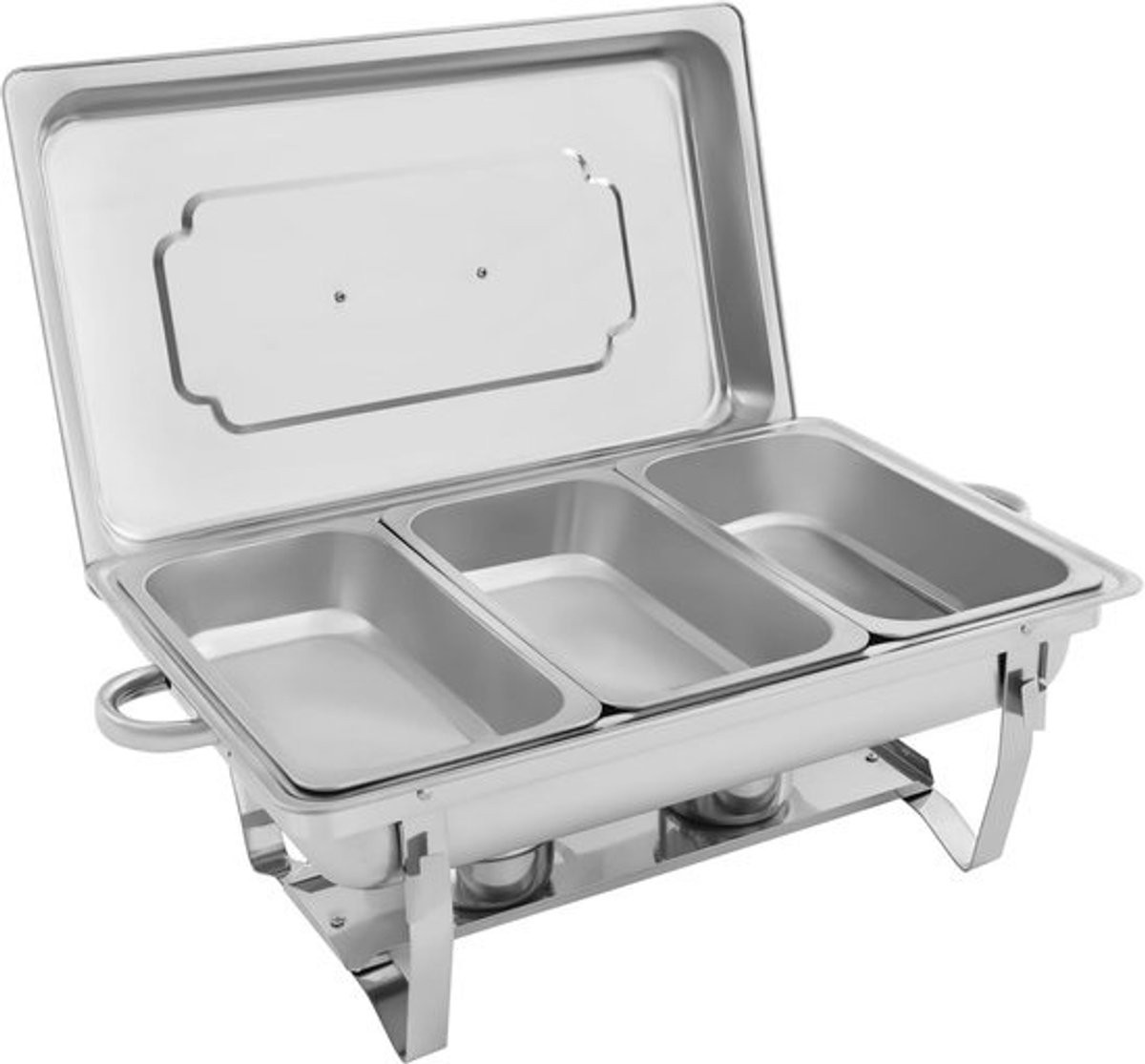 Voedselverwarmer RVS - Warmhoudcontainer Buffet - Catering Feesten - Hoogglans Druppelvrij - 9 Liter Inhoud - Zilverkleurig