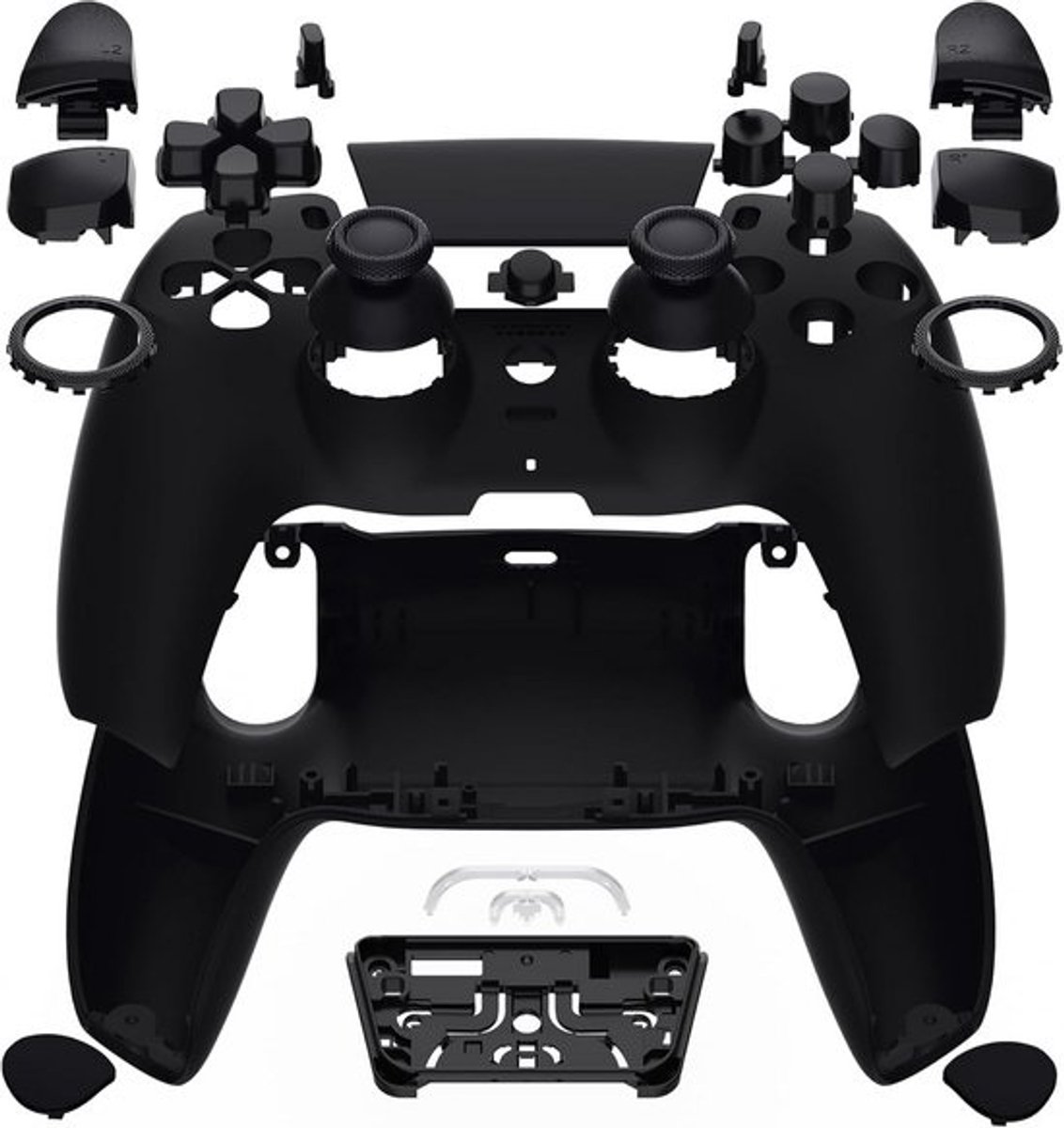 Volledige Vervangende Behuizing en Knoppen Set voor PS5 Controller BDM-030/040/050 - Zwart Matte