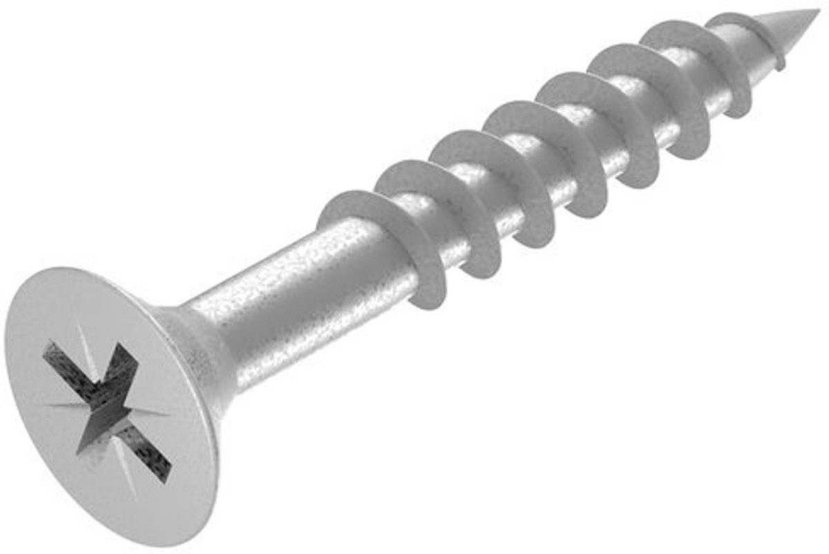 Spaanplaatschroeven 6x40mm RVS V2A A2 met Gedeeltelijke Schroefdraad en Kruiskop PZ - 200 Stuks