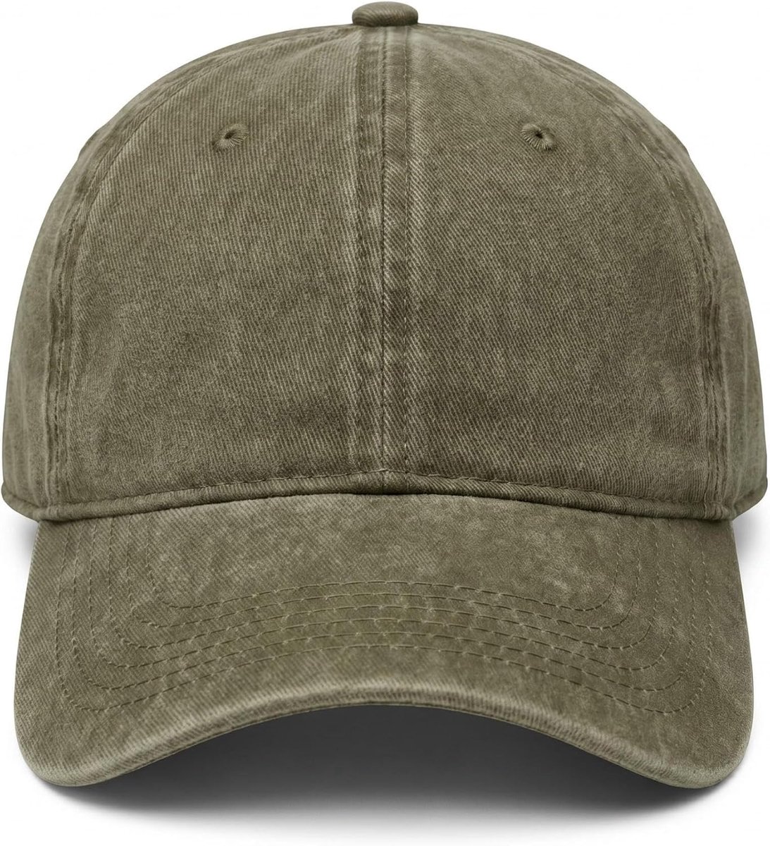 Jeanspet van katoen, vintage baseballpet en pet, verstelbare pet als pet voor heren en dames, kakigroen
