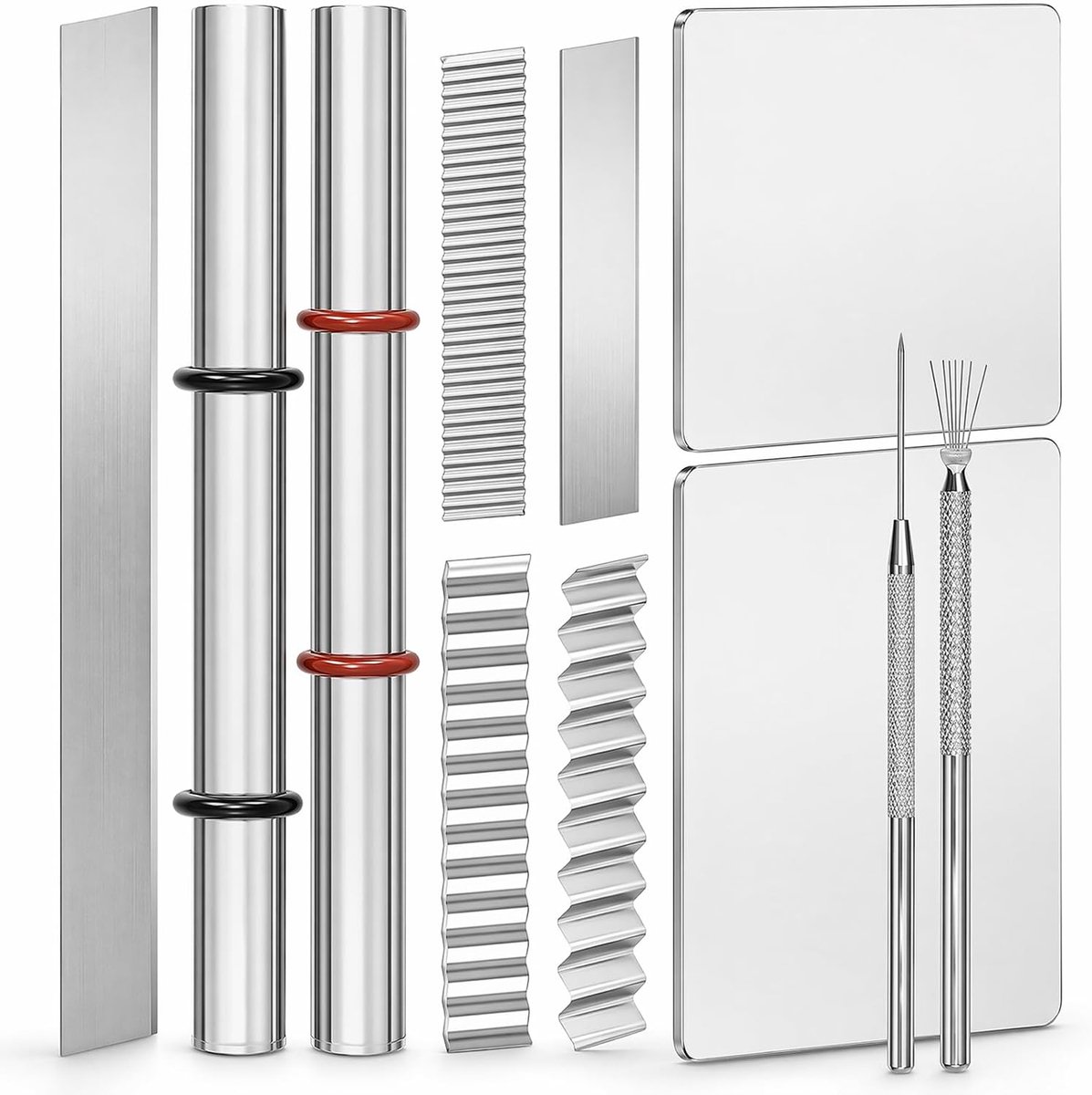 set van 11 stuks, acryl kleiroller met acryldragerplaat, acrylplaat, acrylroller, clay cutter blade voor kleisnijwerk, knutselsnijwerk