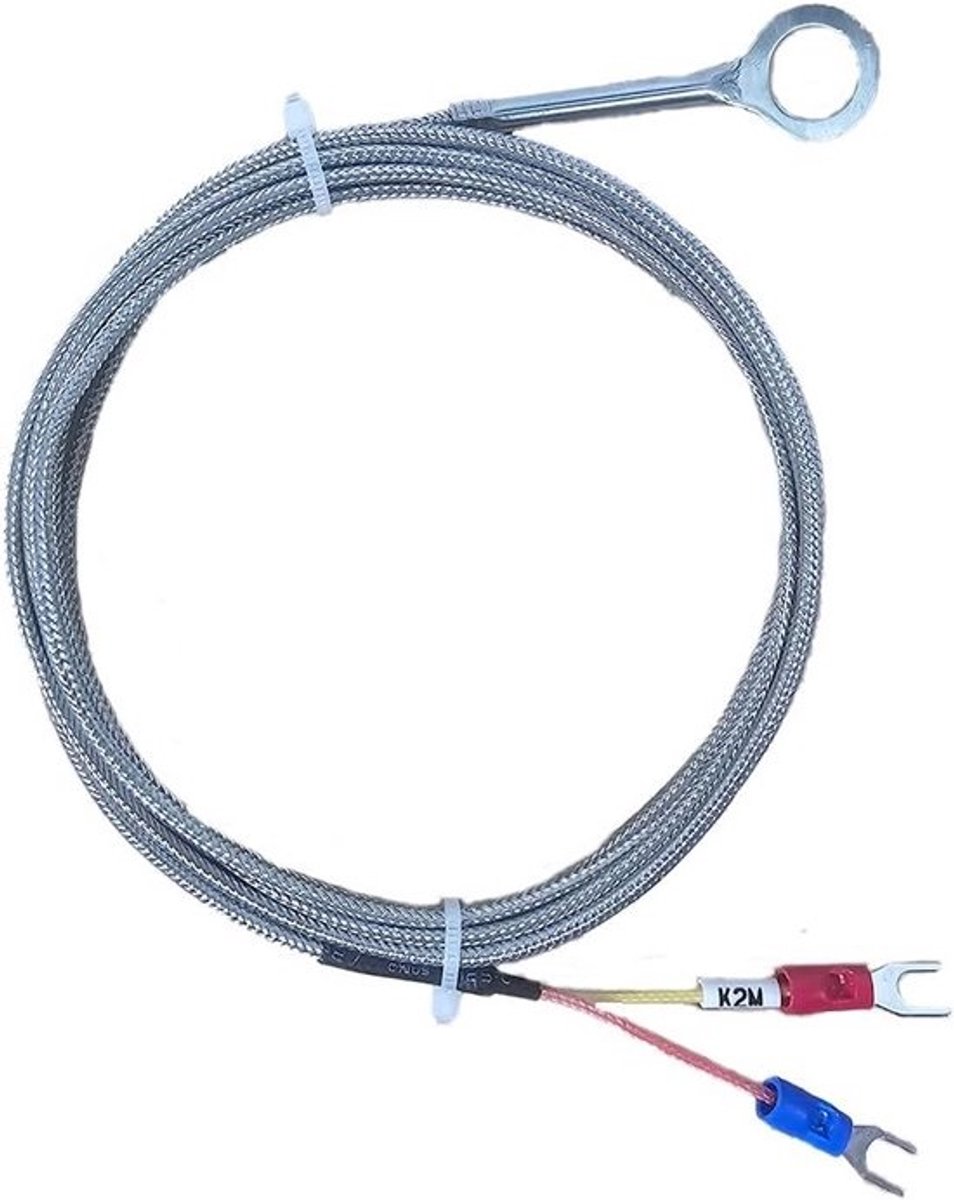 Universele Cilinderkop Temperatuursensor K-Type Thermokoppel met 12mm Binnendiameter en 3m Kabel