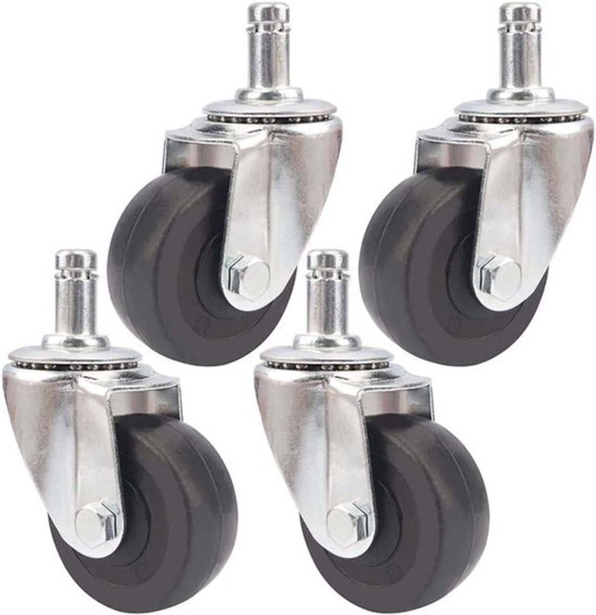 Zwenkwielen 4 stuks - Wielen meubel - Meubels verplaatsen - Stil en vloer beschermend - 50 mm - Zwart