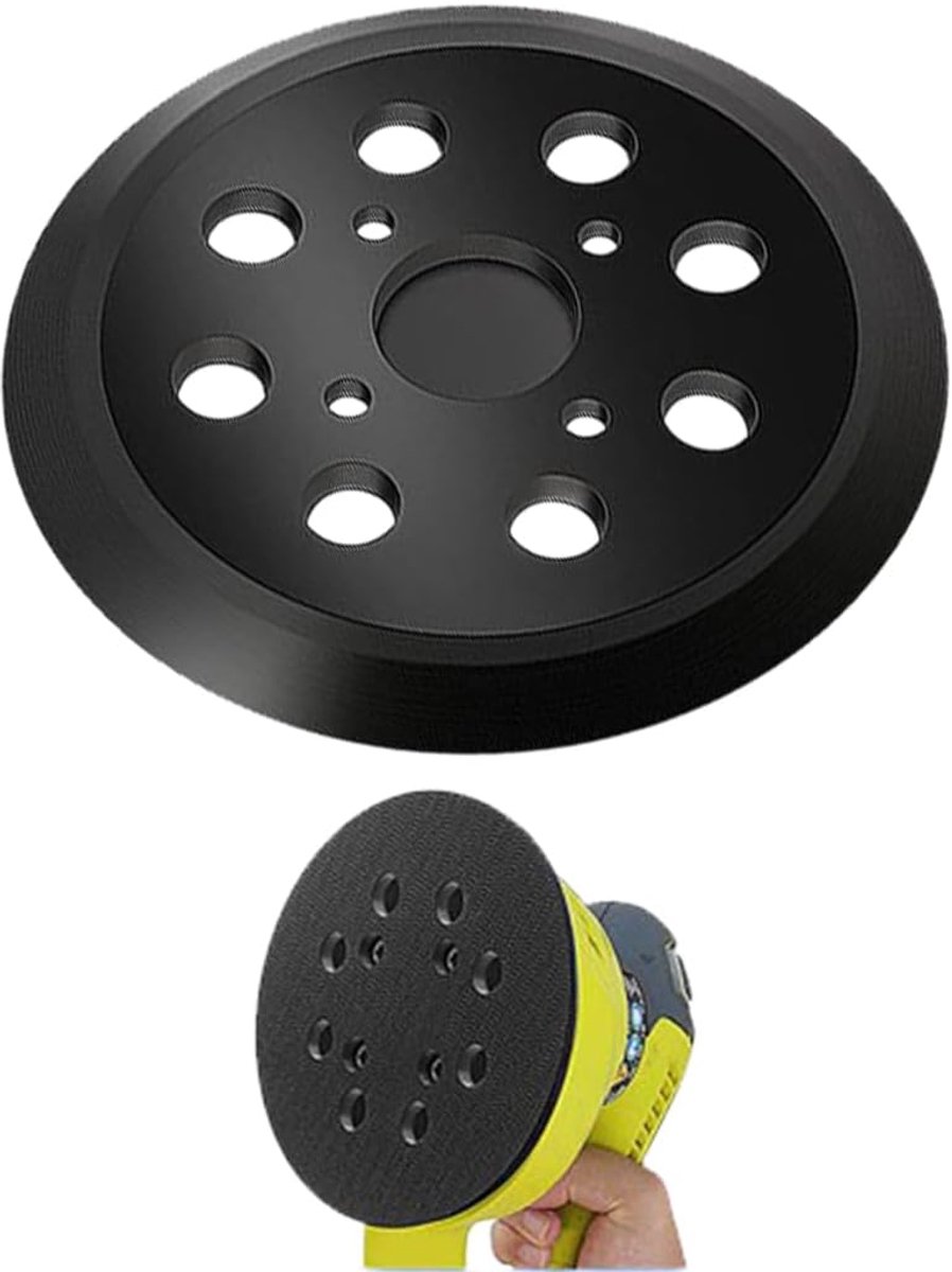 125 mm met zachte beschermende basis, systeem 8 + 4 gaten voor stofafzuiging, compatibel met Dewal/Bosc/Makit/Ski Orbitale schuurmachines