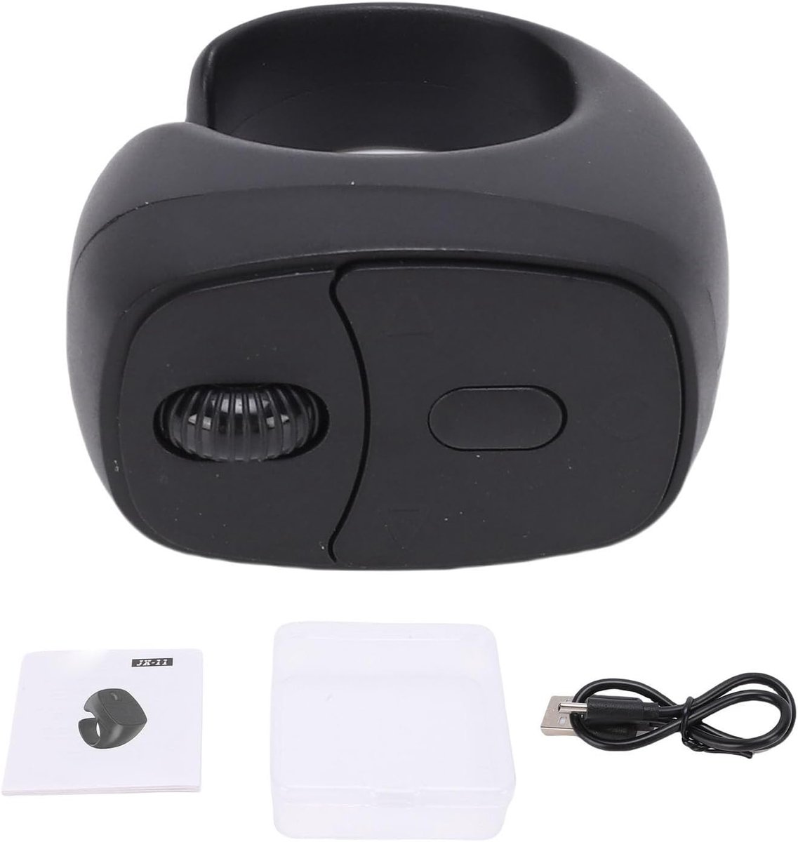 Draadloze Bluetooth-afstandsbediening, Oplaadbare Video-scrollring Externe Paginaturner, Batterijduur van 24 Uur, voor Telefoontablet (BLACK)