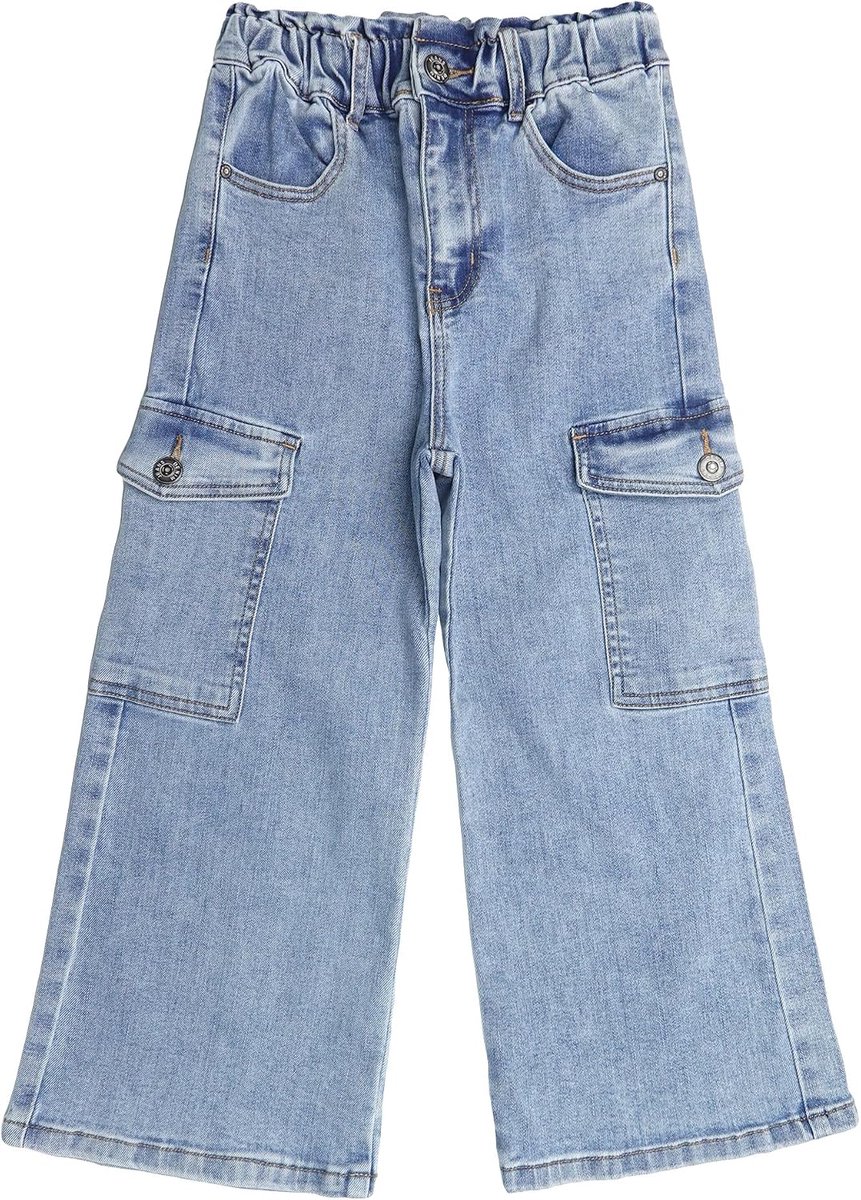 Jeans voor peuters en grote kinderen, brede pijpen, 18M-14T denim broek met geribbelde taille