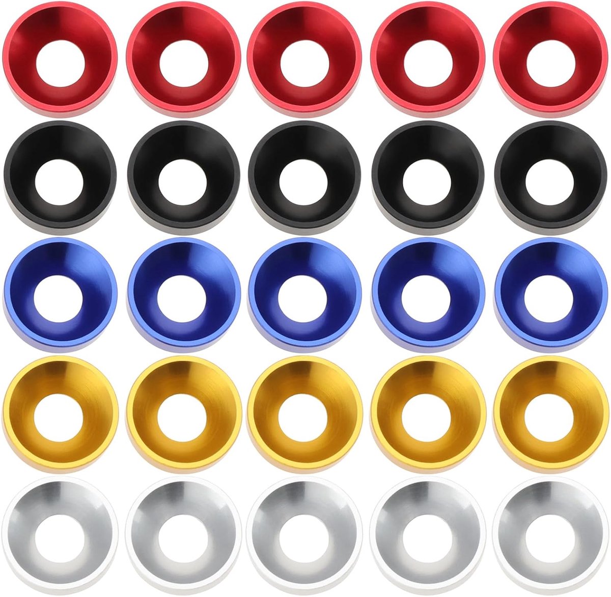 Dailygoods- Pakkingen 25 stuks - Verzonken Ringen - Aluminiumlegering - Lichtgewicht - Duurzaam - Voor Auto/Meubels