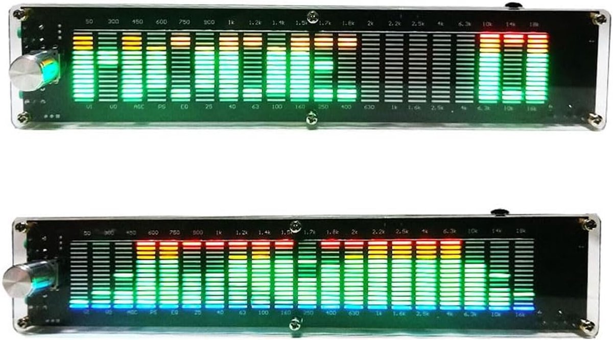 Dailygoods- Audioniveau LED-display - Muziekspectrumindicator - VU-meter - DSP-equalizer - Ingangsspanning 5V/DC 7-24V - 20 segmenten/15 niveaus