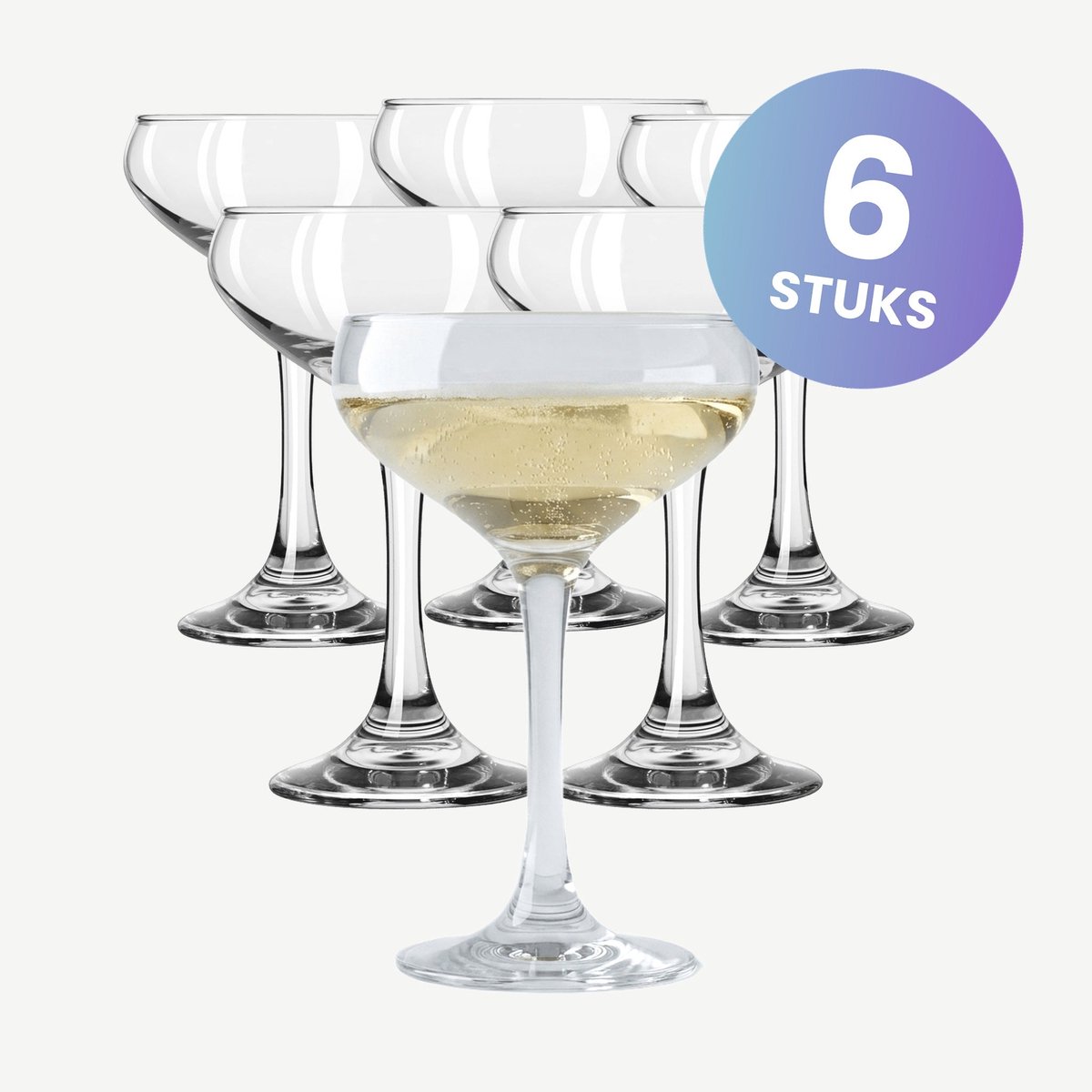 Onis Perfection Champagnecoupes 24,5 cl / 245 ml (16094) | Set van 6 Stuks | Champagneglazen voor Champagne en Cocktails | Glas | Vaatwasserbestendig