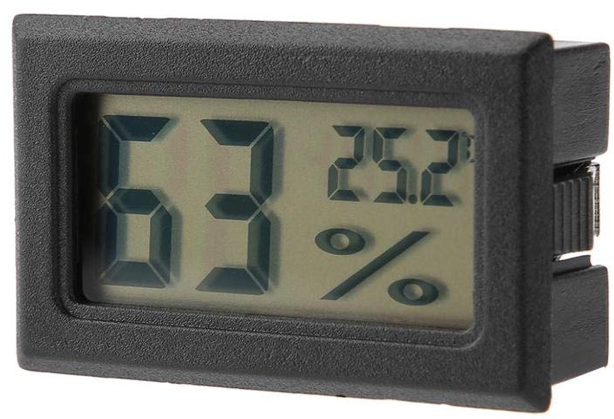 thermometer hygrometer reptiel meetapparaat test temperatuur en vochtigheid ingebed digitale thermometer en hygrometer voor reptielen tanks aquarium (-50 ° C ~ 70 ° C) (zwart)