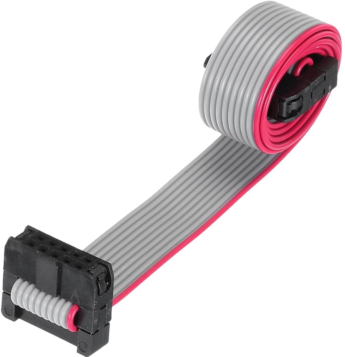 Platte bandkabel IDC, FC/FC-stekker, bus, type A, 10-polig, 1,27 mm, lengte 30 cm
