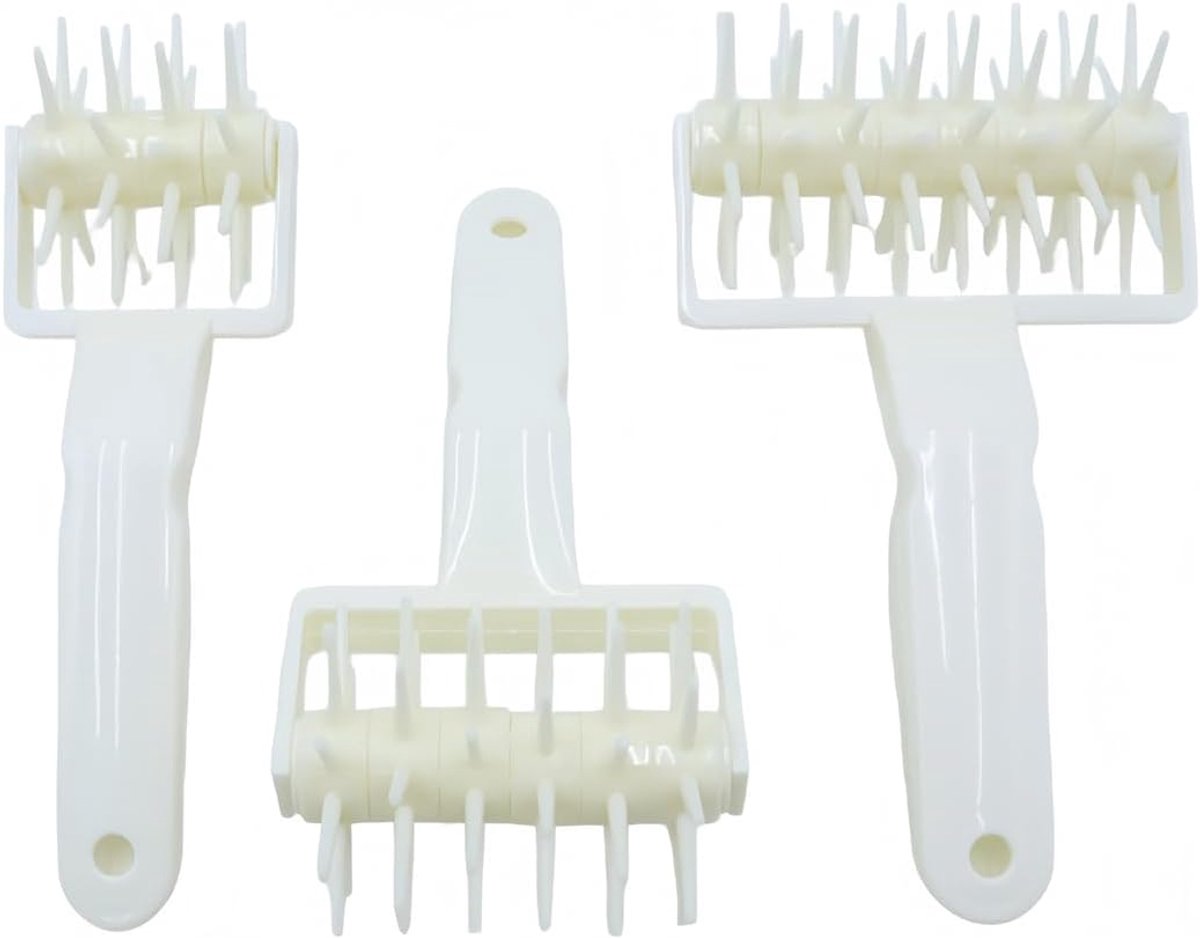 Set van 3 bakperforators voor pizzadeeg - Keukengereedschap voor koekjes, brood, korst, luchtbellen vrijkomen