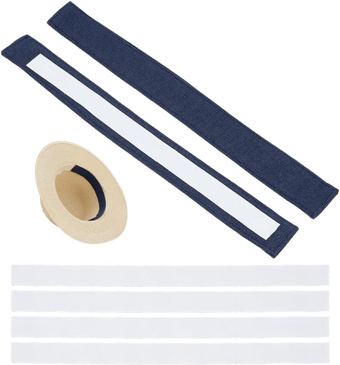 Dailygoods- Hoedverkleiner Zweetbandbescherming - Hoedinzetstuk - Katoenen Inzetstukken - Plakband - Beschermend - Zwart