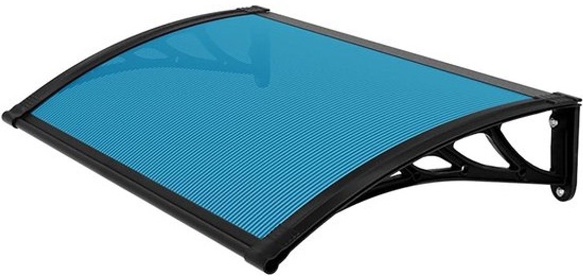 Deurluifel Polycarbonaat - Regenhoes Buiten - Entree Beschermen - Schuin Afwaterend Oppervlak - 60 x 120 cm - Blauw