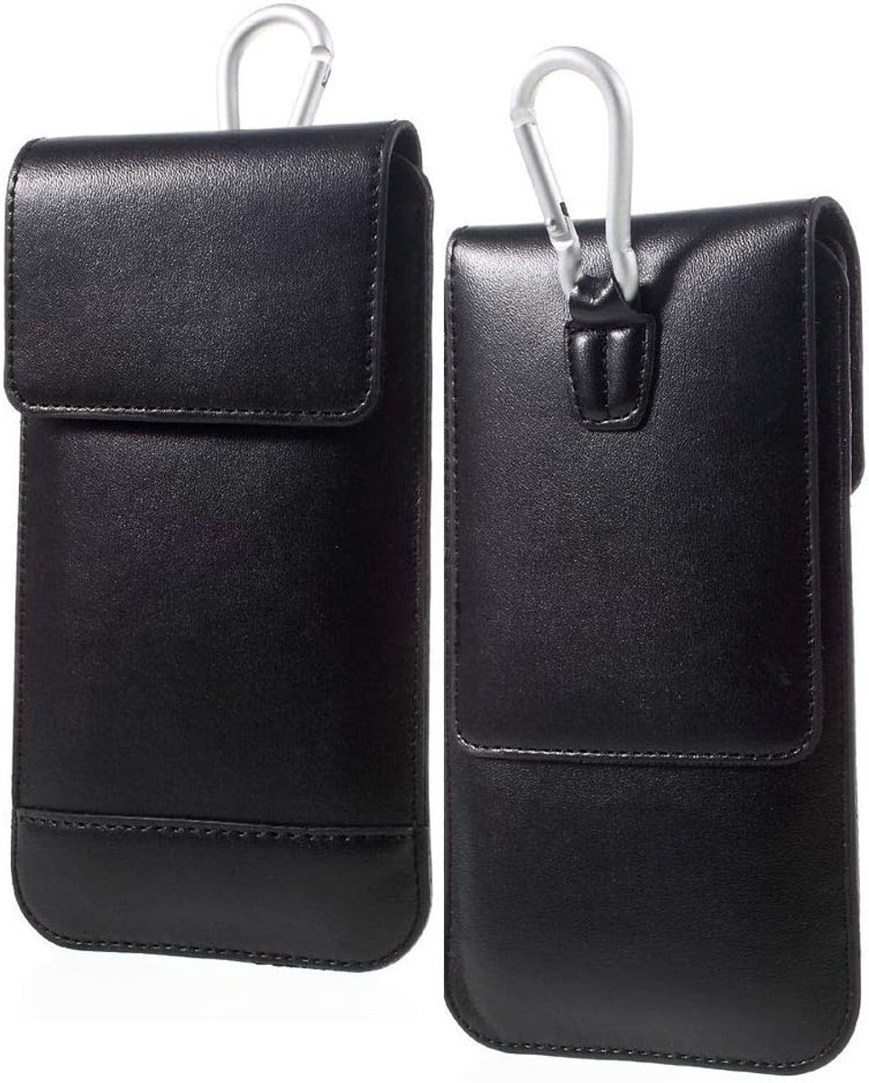 Case Cover Verticale Dubbele Pocket voor LEAGOO M10 (2018) - Zwart