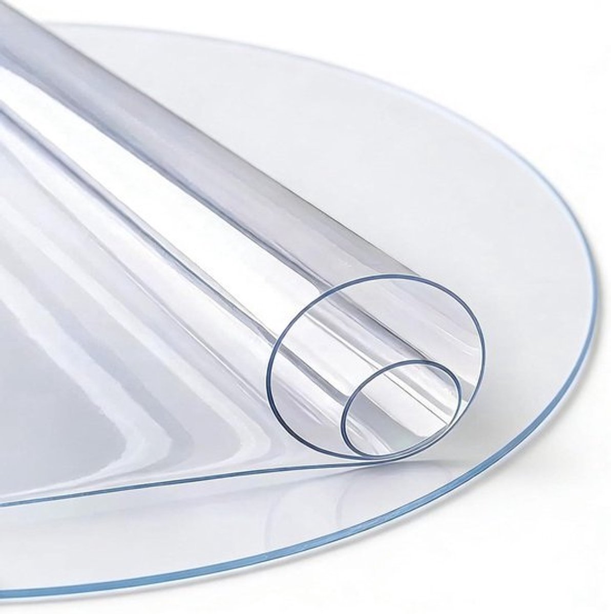 Transparante Tafelbeschermer - Bureauonderlegger PVC - Meubels Beschermen - Anti-verbranding Hittebestendig - 50cm Rond - Transparant