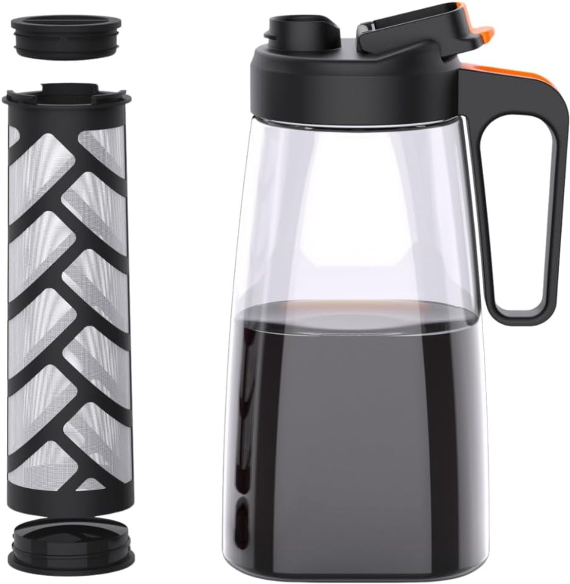 Cold Brew – 2 liter (Cold Brew Coffee Maker), infuser met fijn netfilter en luchtdicht deksel, exclusief design in Tritan, 100% BPA-vrij.