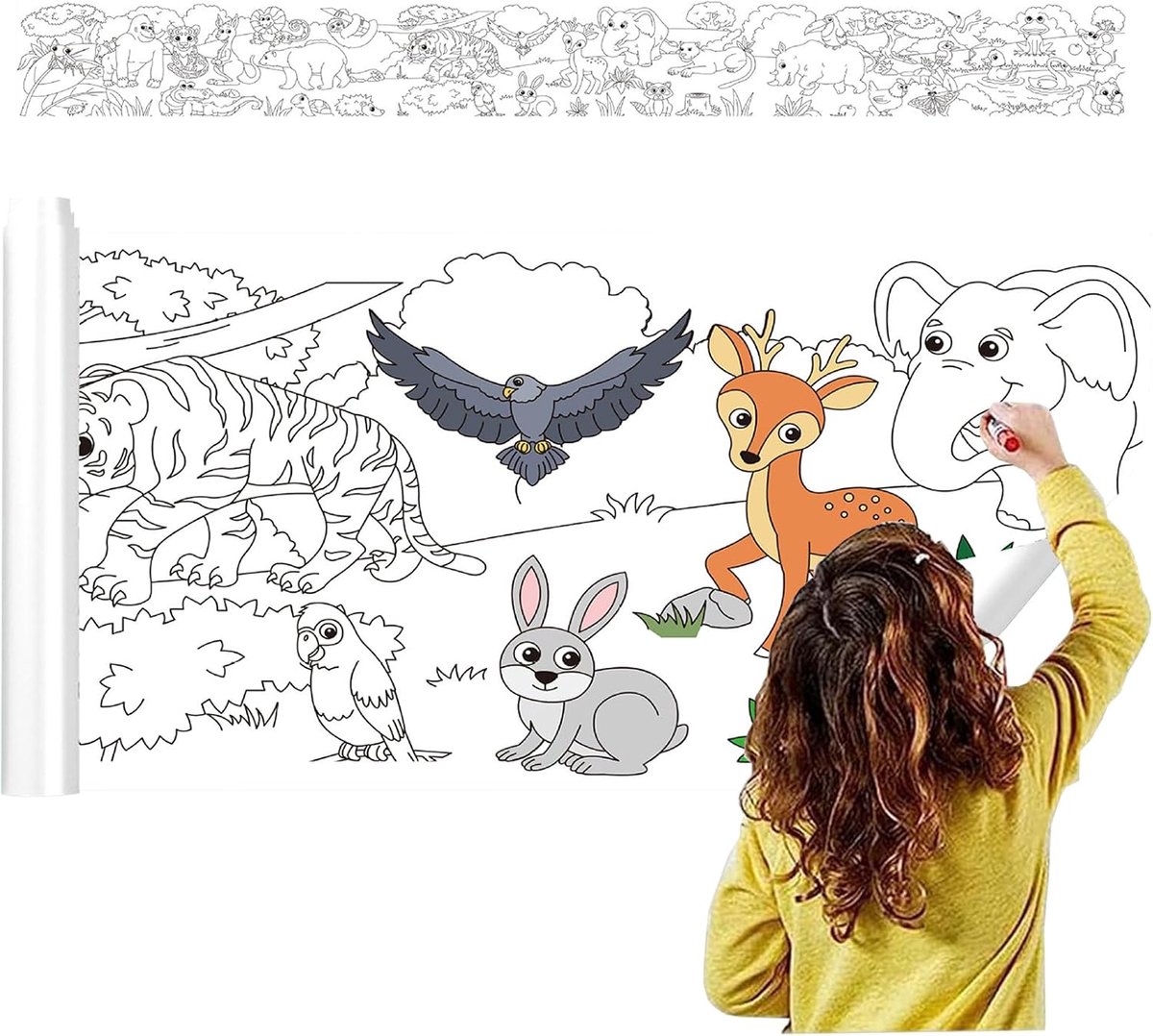 Tekenpapier Kleurplaten Giant Kind Blad Schilderen Kind Tafelkleed om in te kleuren voor Kinderen Roll Papier Tekening Rollen Snijden Notitieboeken DIY Giant Coloring Poster Schilderen