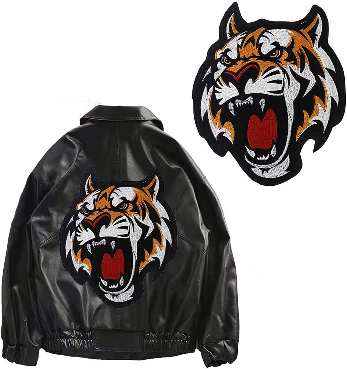 Hoofd Borduurwerk Ijzer op Patches Applique Mannen Pu Jas Terug Badges Sticker 1 Stuk