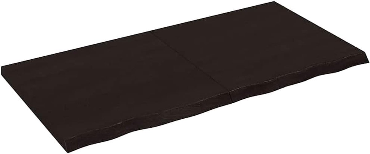Eettafelblad, vervangend tafelblad, houten tafelblad, vervangingsplaat voor tafel, geschikt voor restaurant, eetkamer, café, hotel, donkerbruin, 120 x 60 x (2-4) cm, massief hout