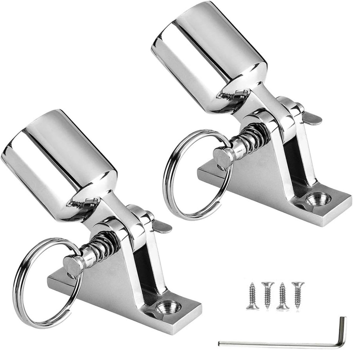 2 Pack Dek Scharnieren, 316 Roestvrij Staal Boot Bimini Top Connectors Marine Luifel Bevestiging Hardware