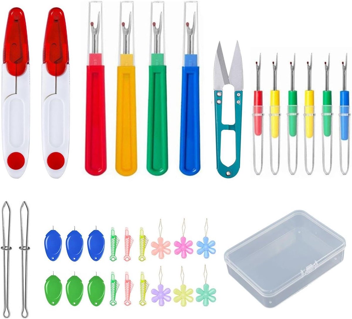 1 Set Van Threader, 1 Set Van Thread Remover, Naaimachinetoebehoren Gereedschappen, Eenvoudig Markeren, Thread Removal Protection Device, Veilig En Efficiënt, Buttonhole Thread Heads.