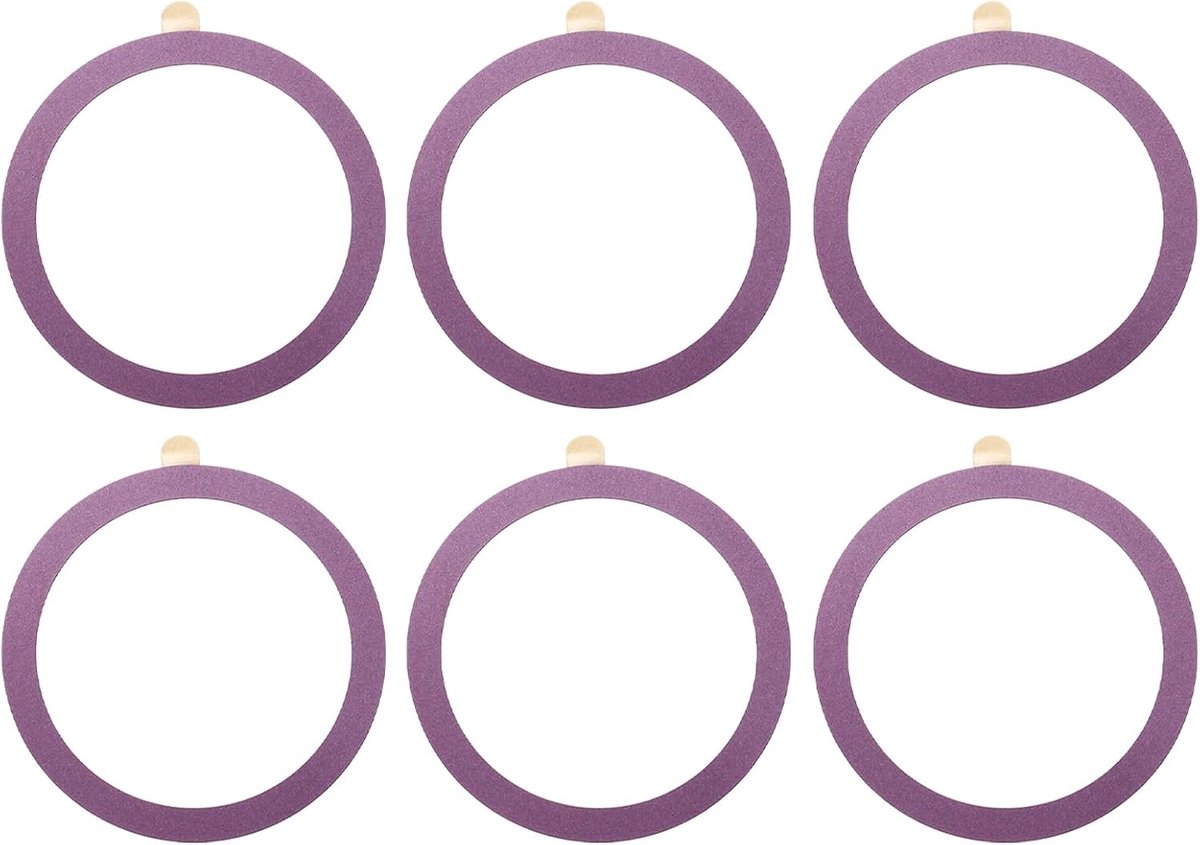 Metalen ring, zelfklevend, universeel, magnetisch, draadloos, magnetische stickers, 55 x 0,4 mm (DExT) voor telefoonhoesjes voor alle telefoons, 6 stuks, rozenrood