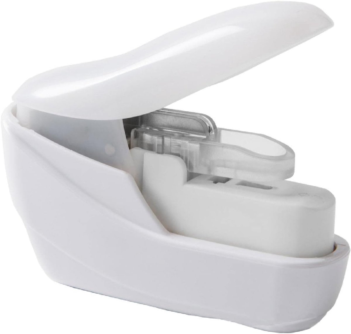 Nietmachine, draagbare nietloze nietmachine, papierbinder, paperclip voor boekjesbrochures, kranten, folders-wit